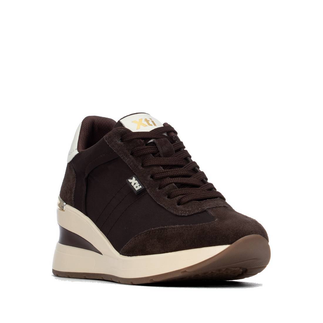 XTI Women's Casual Wedge Lace- Up Sneakers 146365