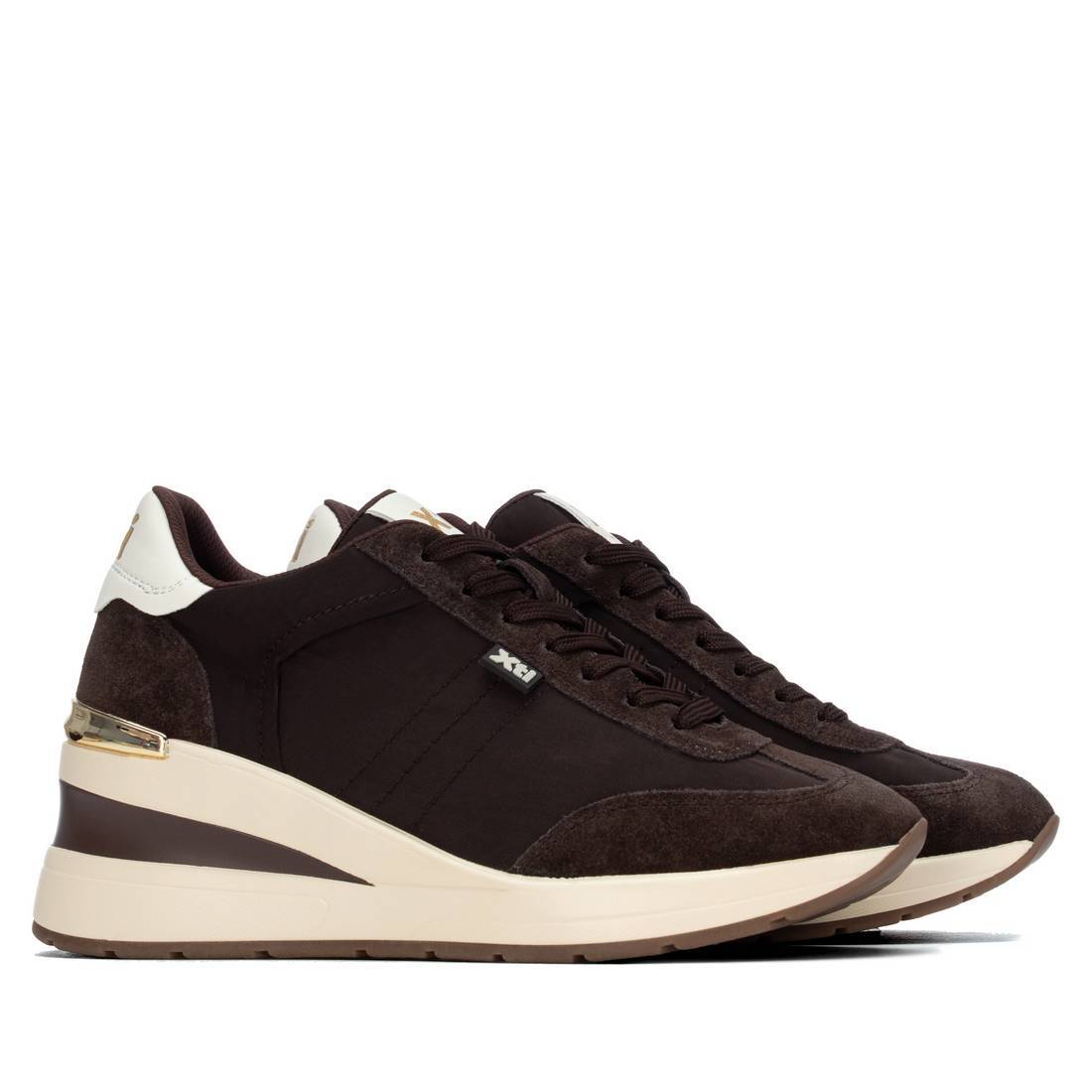 XTI Women's Casual Wedge Lace- Up Sneakers 146365