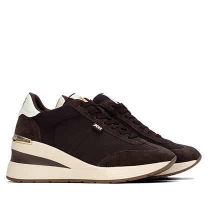 XTI Women's Casual Wedge Lace- Up Sneakers 146365