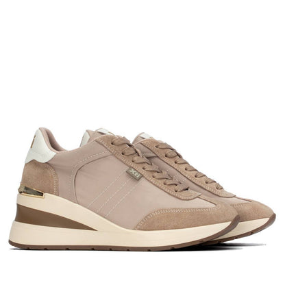 XTI Women's Casual Wedge Lace- Up Sneakers 146365