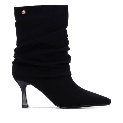 Women's Pointed Toe Suede Cuffed Ankle Booties 146393