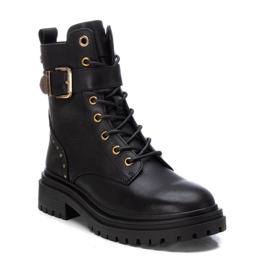 Women's Casual Leather Combat Booties Carmela Collection By XTI 161942