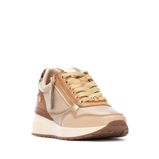 Women's Leather Wedge Lace-Up Sneakers Carmela Collection By XTI 162442