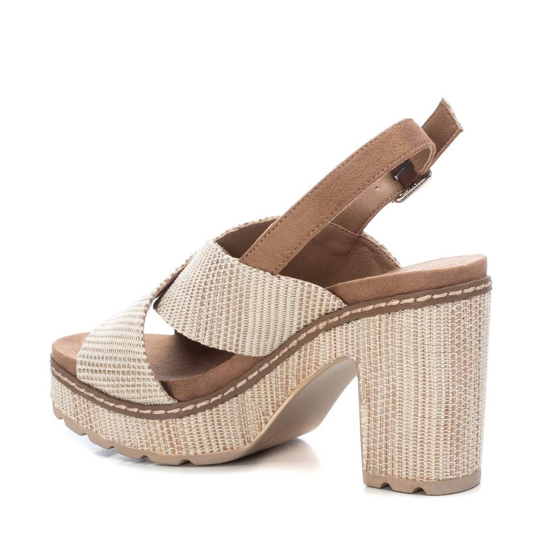 Women's Heeled Platform Sandals By XTI_170535_Medium Beige