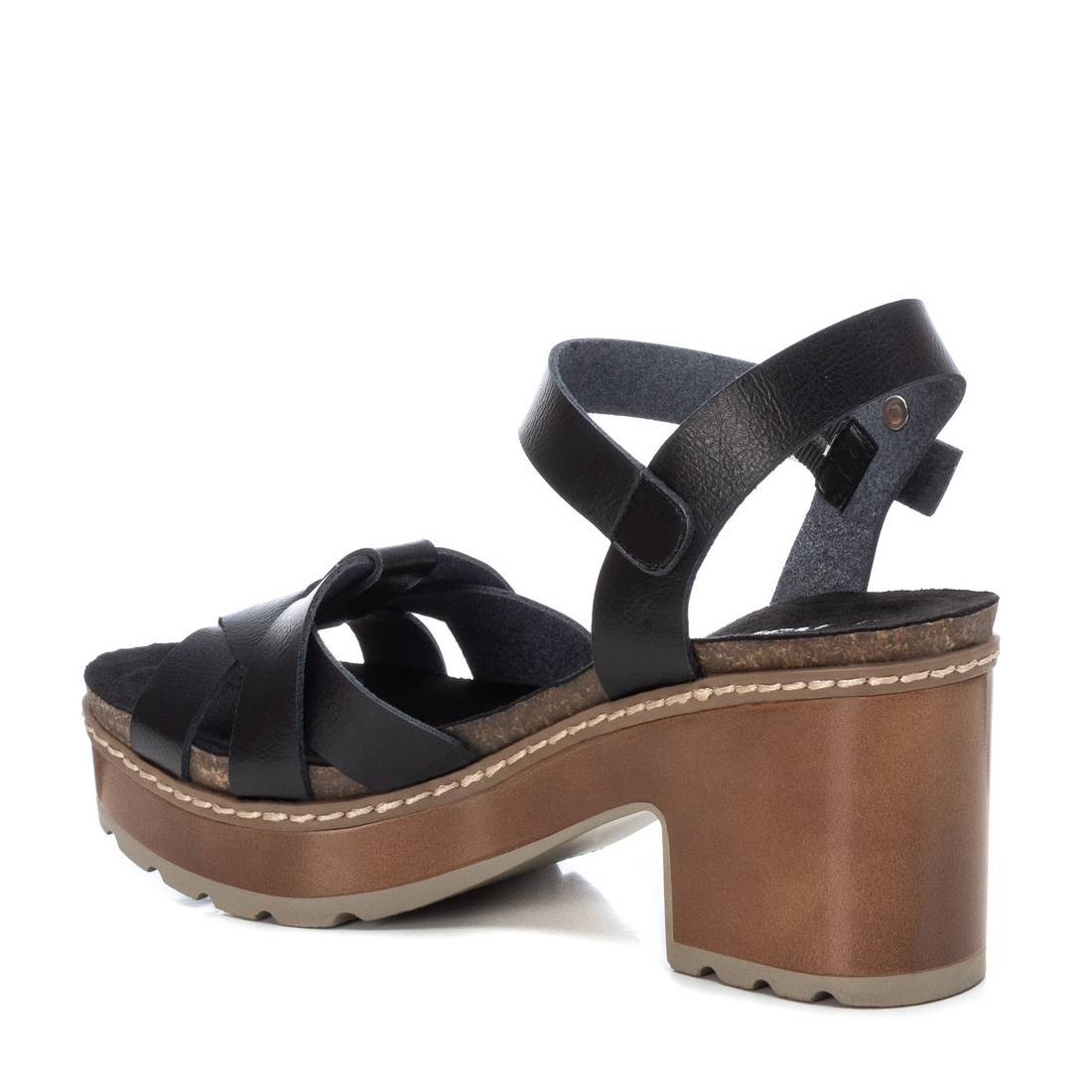 Women's Casual Heeled Platform Sandals By XTI_170786_Black