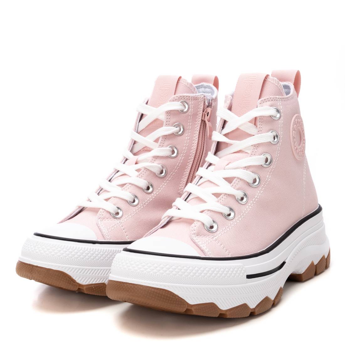 Refresh NUDE CANVAS LADIES ANKLE BOOTS 172476