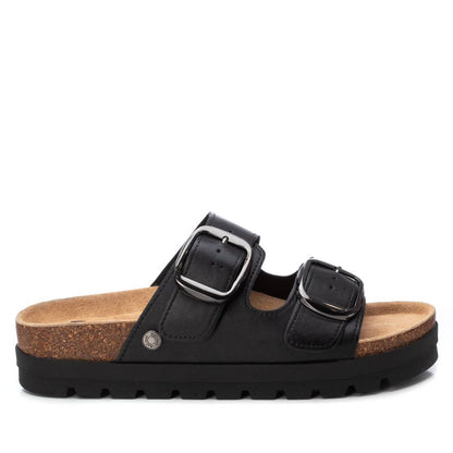 Refresh BLACK LEATHER LADIES SANDALS 172721