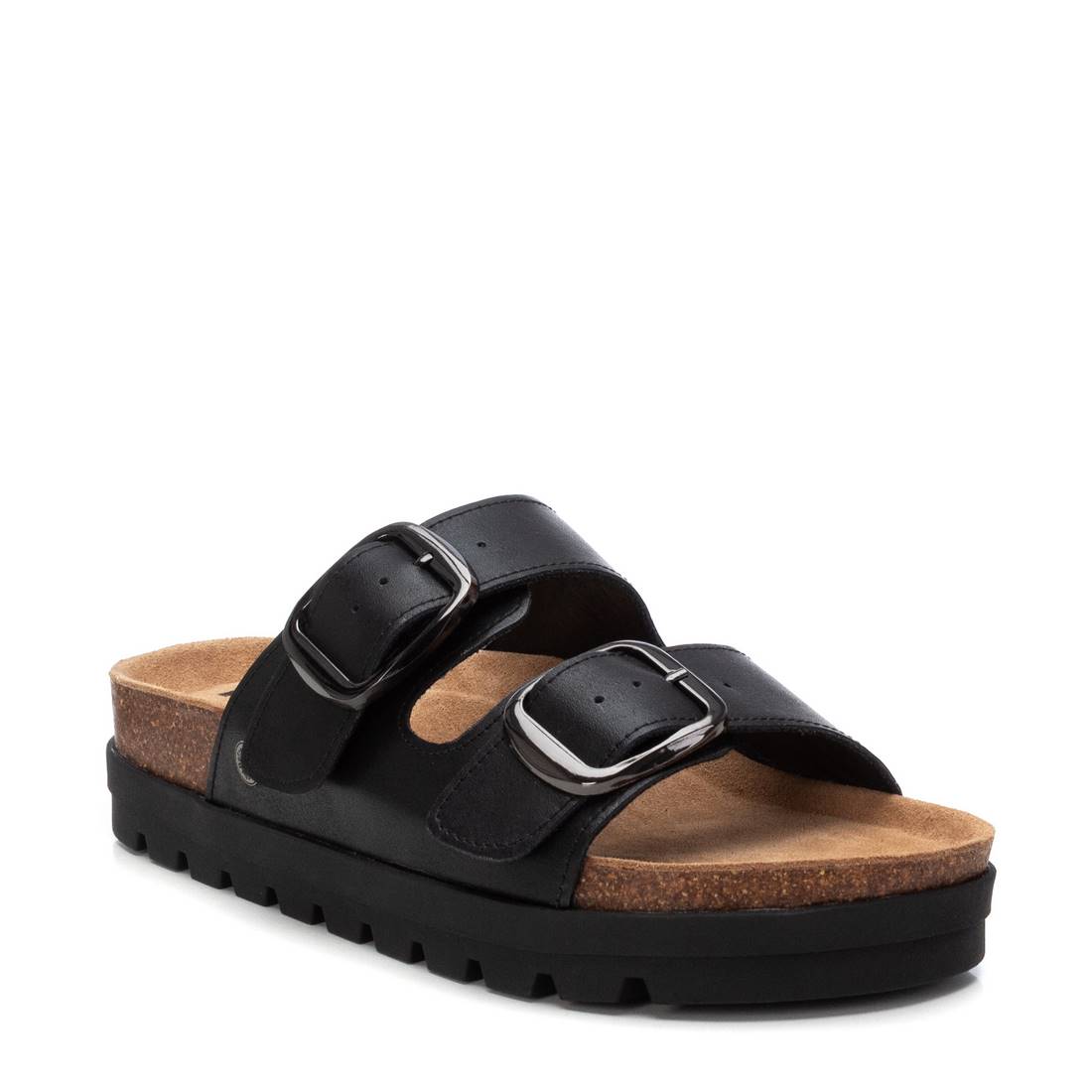 Refresh BLACK LEATHER LADIES SANDALS 172721
