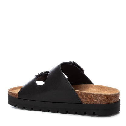 Refresh BLACK LEATHER LADIES SANDALS 172721