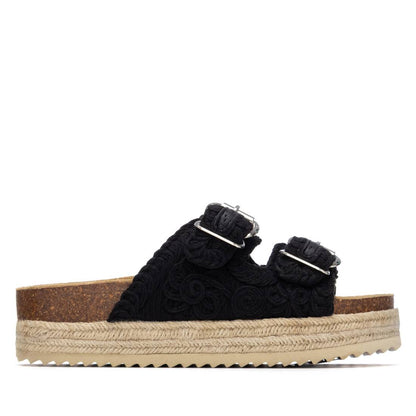 Refresh BLACK TEXTILE LADIES SANDALS 175013