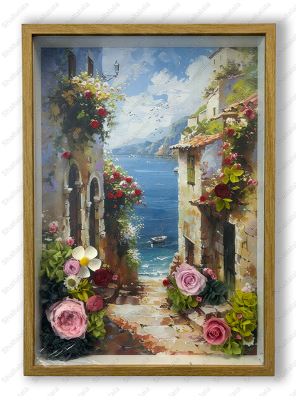 View to paradise - Preserved Flowers Handmade Wall Art