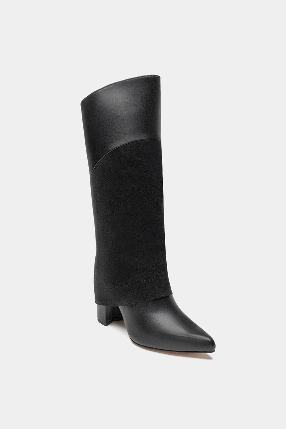 Dante Leather Tall Overlay Boots Vanilla For women