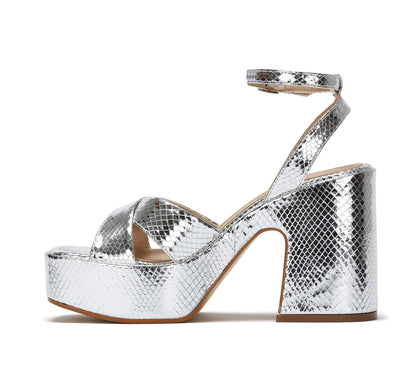 Andrea Platform Sandals Metallic Look 54763