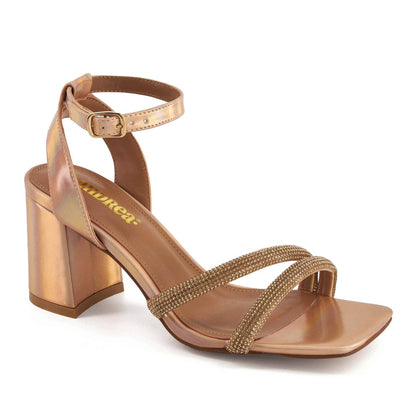 Andrea Exclusive High Heels Sandals With Rhinestones Straps 66624
