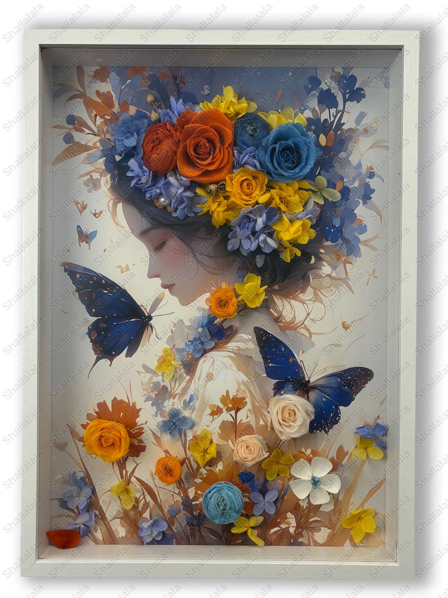 Flowers and Butterflies - Preserved Flowers Wall Art