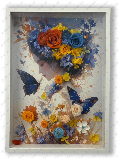 Flowers and Butterflies - Preserved Flowers Wall Art