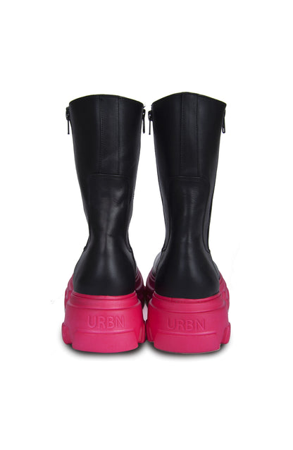 Double Zipper Leather Boots BSB