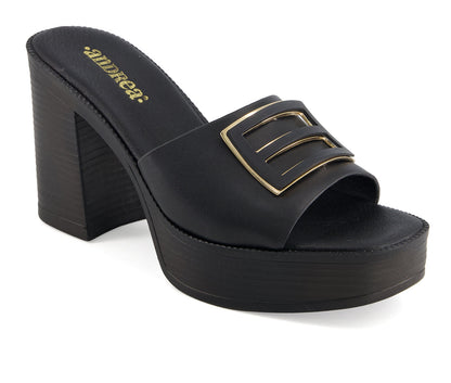 Andrea Women's Heeled Slip on Sandals 66143