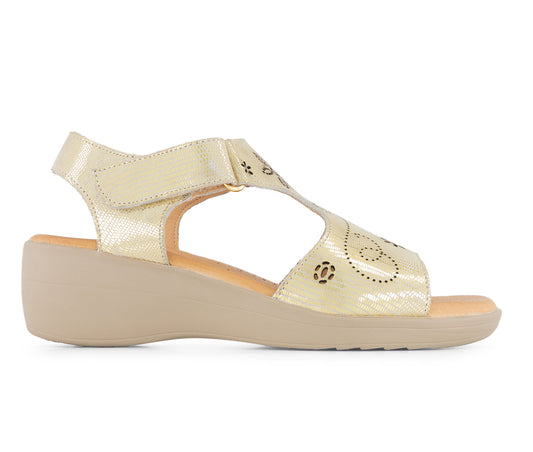Andrea Premium Comfort Women's Wedge Leather Sandals 65431