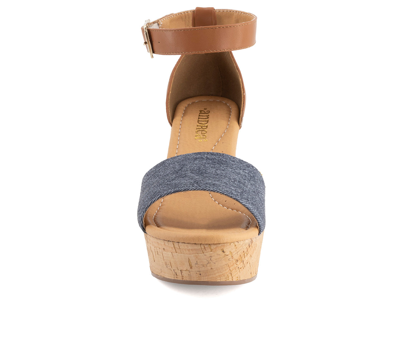 Andrea Women's Heeled Ankle Strap Sandals Denim 68037