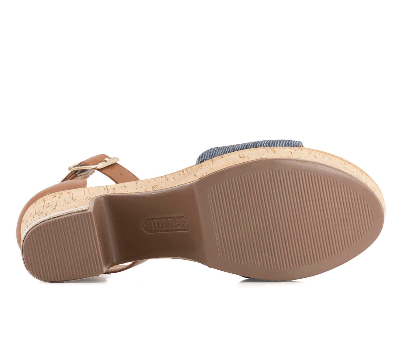 Andrea Women's Heeled Ankle Strap Sandals Denim 68037