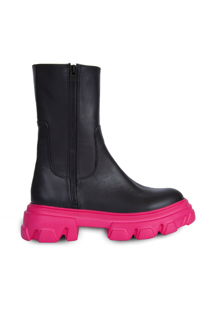 Double Zipper Leather Boots BSB