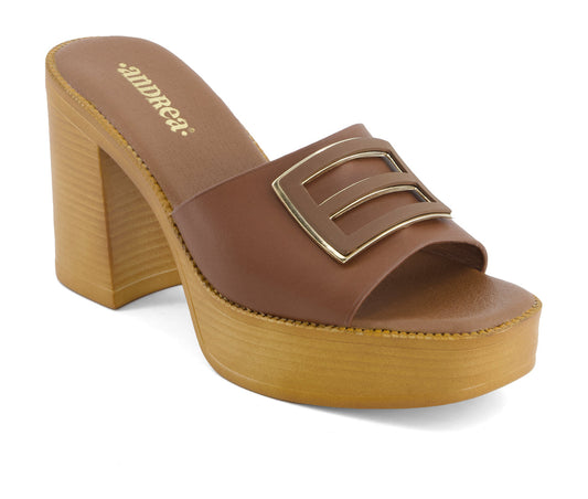 Andrea Women's Heeled Slip on Sandals 66143