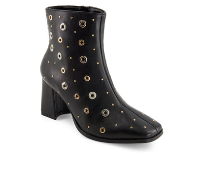 Andrea Women's Medium Heel Riveted Ankle Booties 88365