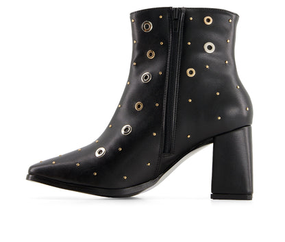 Andrea Women's Medium Heel Riveted Ankle Booties 88365