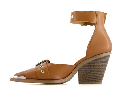 Andrea Women's Pointed Toe Riveted Ankle Strap Pumps 90660