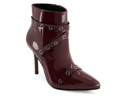 Andrea Women's Stiletto Fashion Booties With Riveted Strap 90698