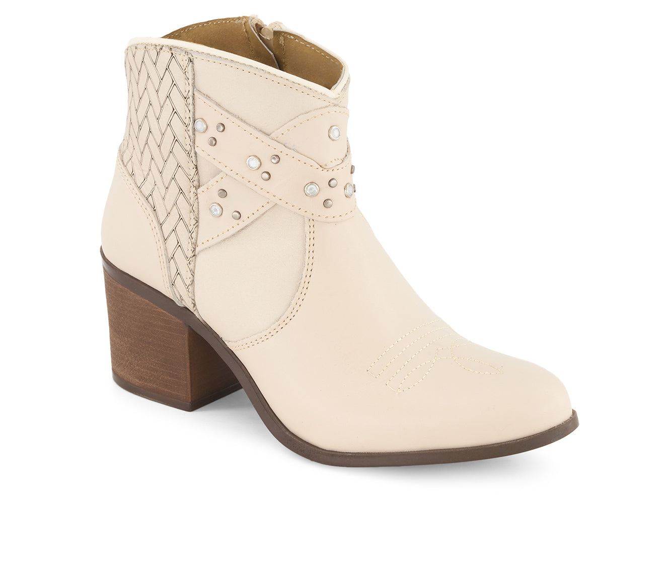 Forastero Women's Real Leather Side Zipper Booties 90995