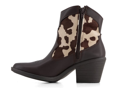 Andrea Women's Western Cow pattern Booties 90785