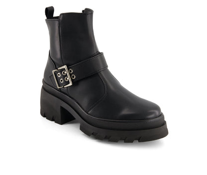 Andrea Women's Biker Boots With Buckle 90792