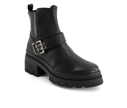 Andrea Women's Biker Boots With Buckle 90792