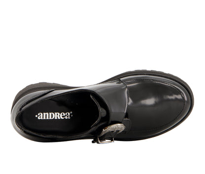 Andrea Women's Chunky Sole Heeled Patent Moccasins 90817