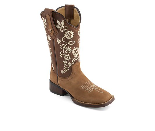 Forastero Women's Authentic Leather Flowers Embroidery Western Boots 93659