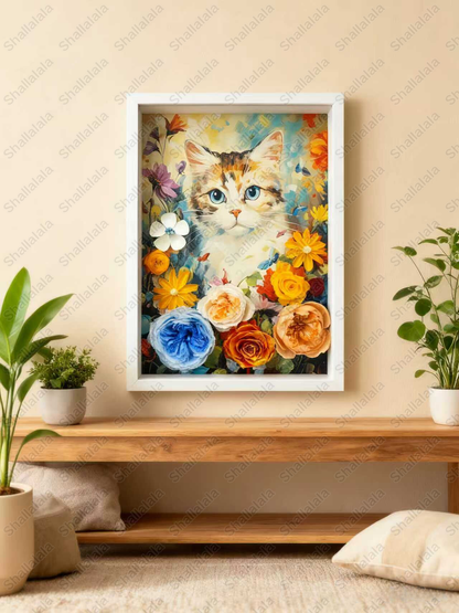Kitty Portrait - Preserved Flowers Wall Art