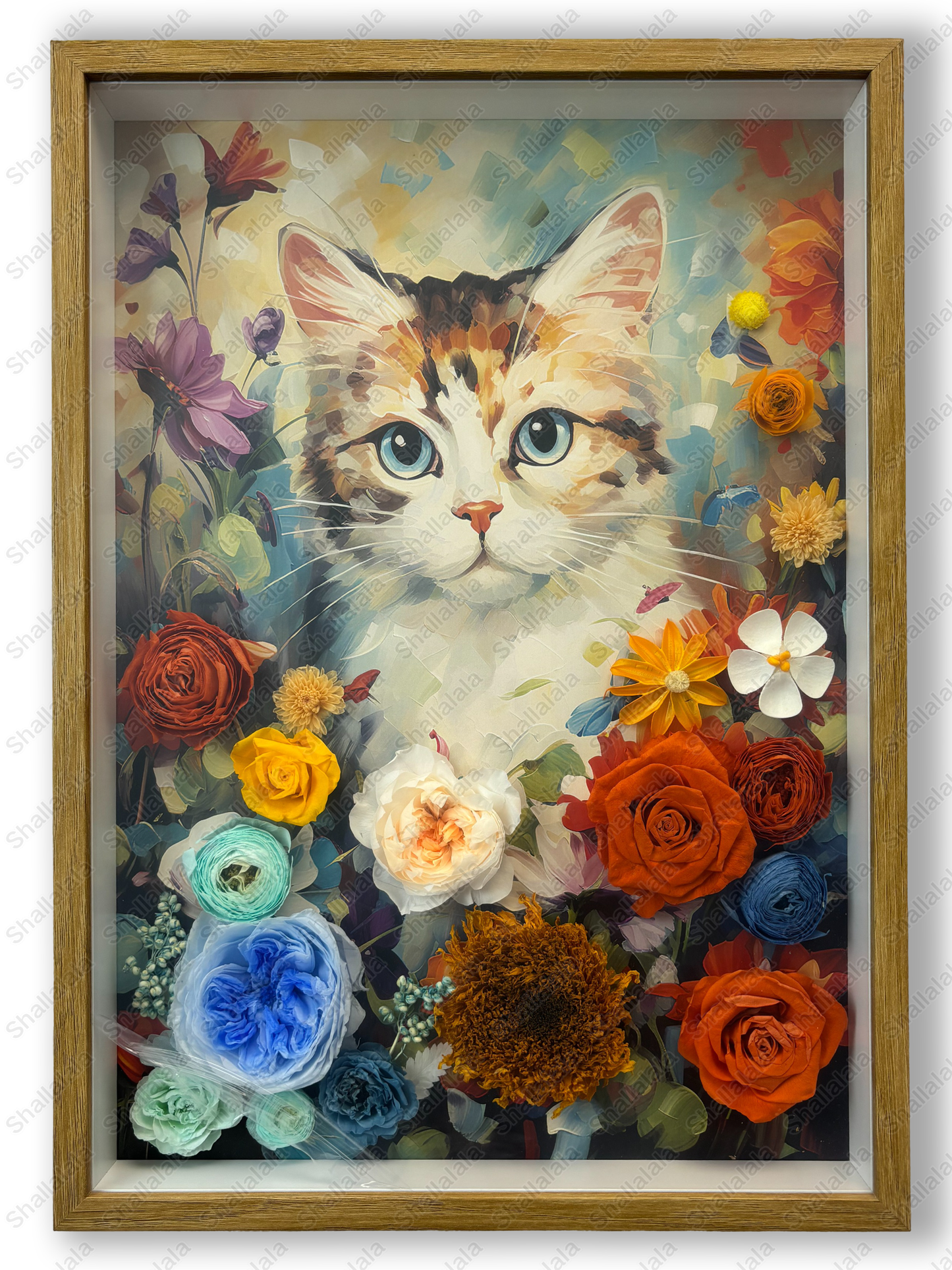 Kitty Portrait - Preserved Flowers Wall Art