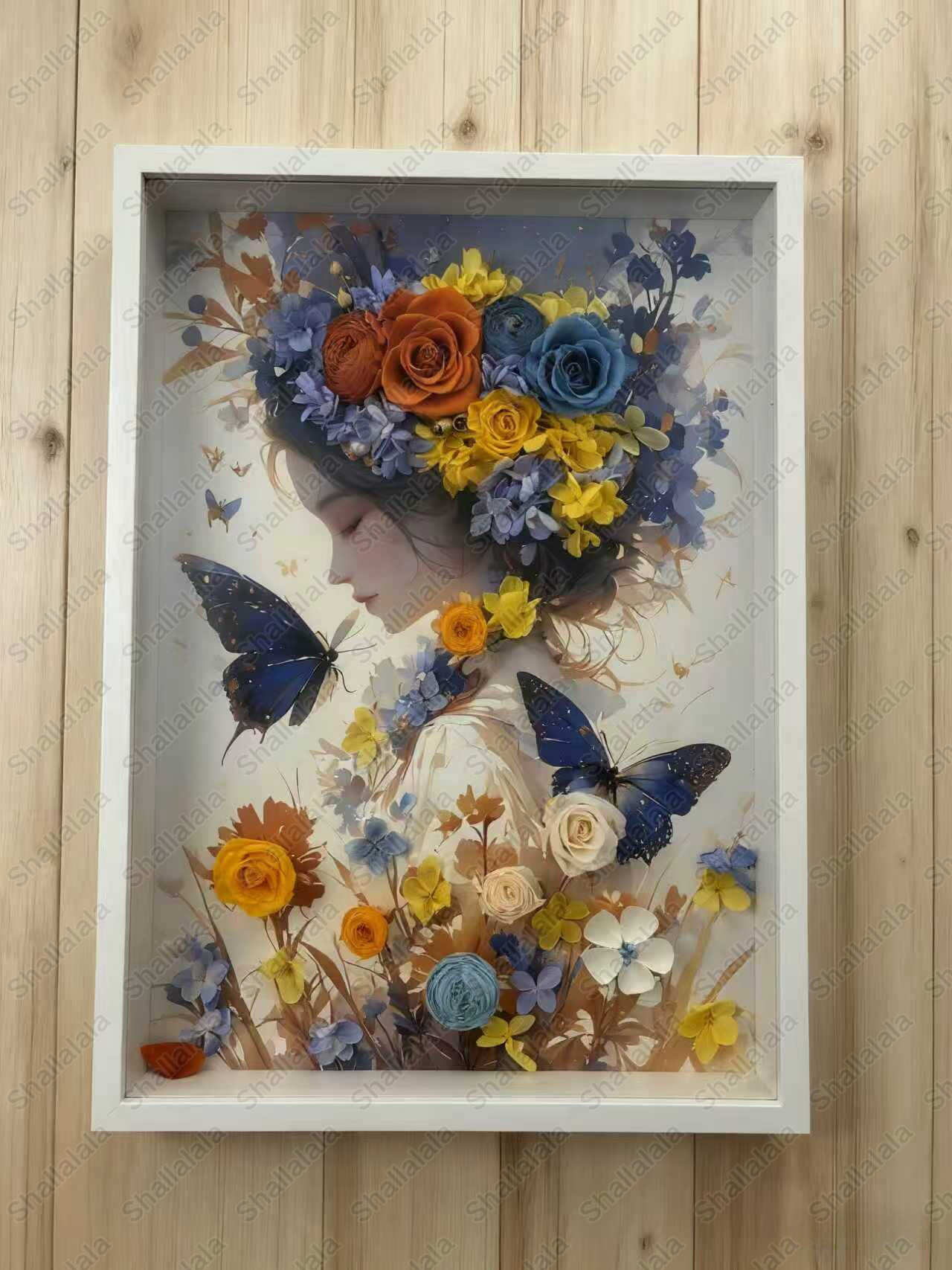 Flowers and Butterflies - Preserved Flowers Wall Art
