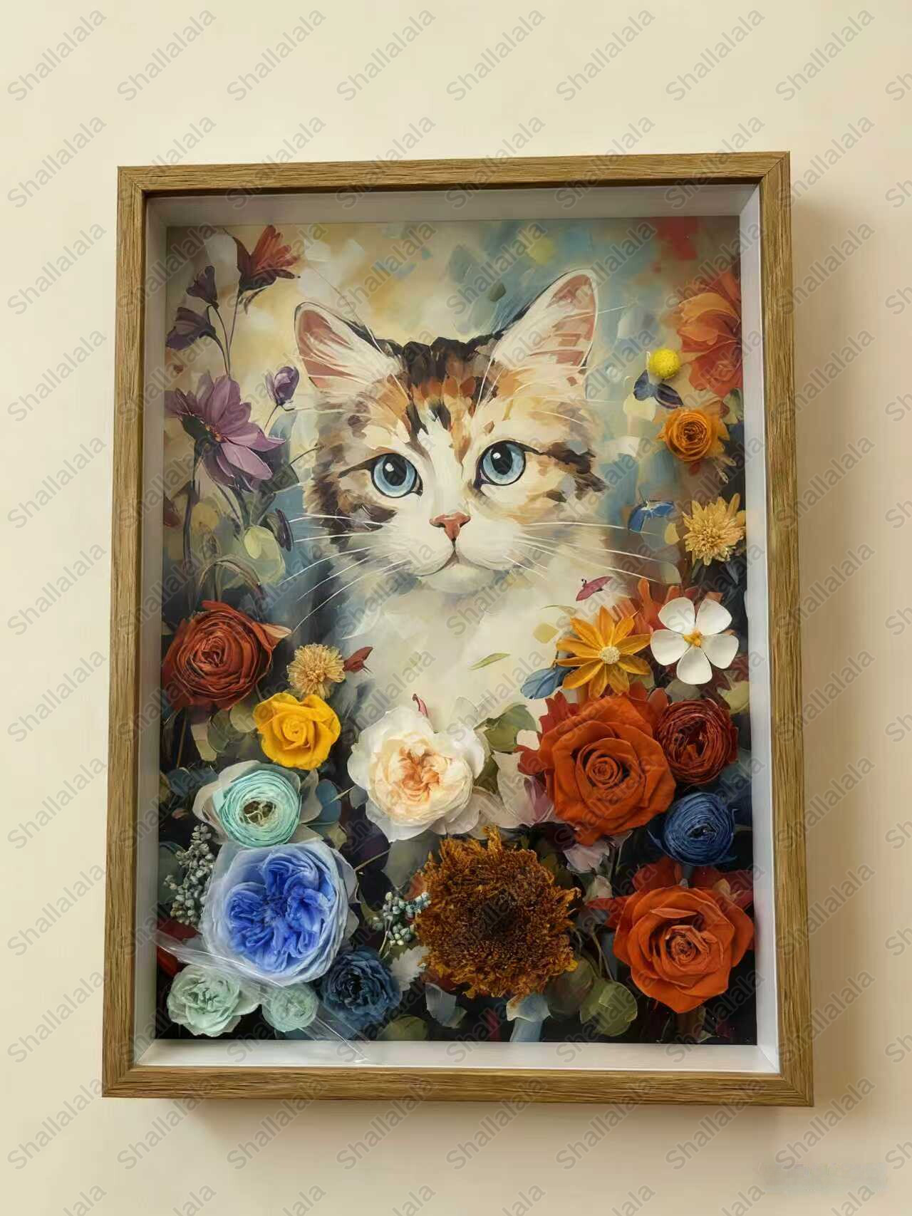 Kitty Portrait - Preserved Flowers Wall Art