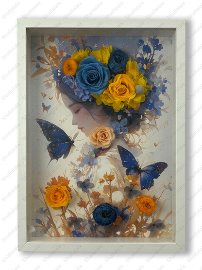 Flowers and Butterflies - Preserved Flowers Wall Art