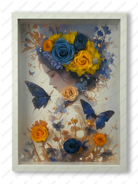 Flowers and Butterflies - Preserved Flowers Wall Art