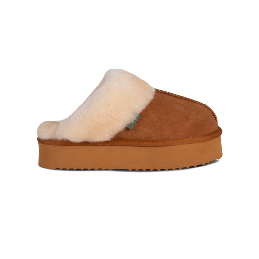 Cloud Nine Sheepskin Ladies Platform Slip-On Scuff Slippers - CNS-100-6