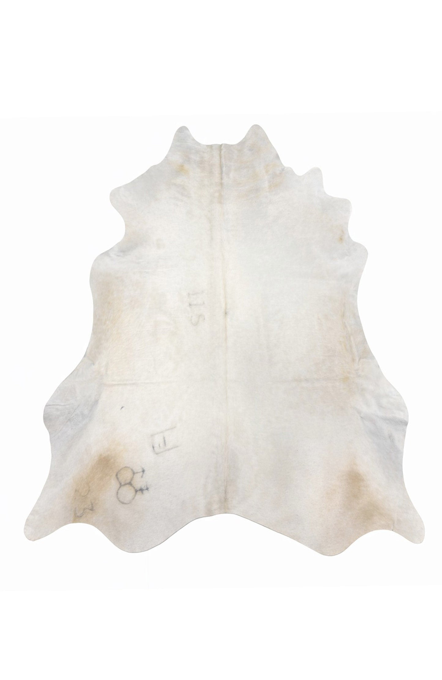 Rhacam Eco Hide Madeleine Sand and White Cowhide Rug 8'7" × 6'9"
