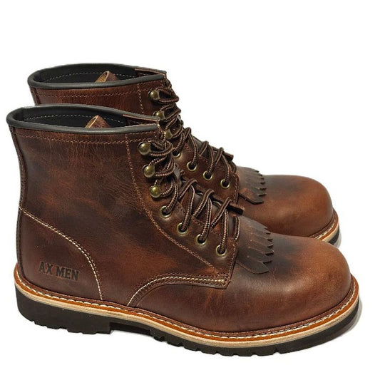 Ax Men Boots Barrister 6 Inch Front Lace Plain Toe 004