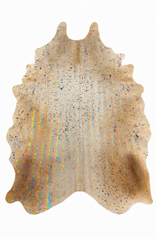 Rhacam Eco Hides Luma Metallic Color Cowhide Rug 8'3" × 6'6"