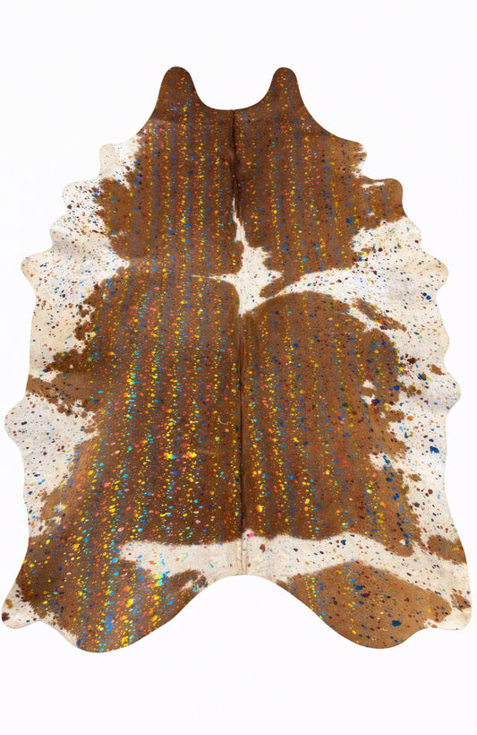 Rhacam Eco Hides Luma Metallic Color Cowhide Rug 8'1" × 6'8"