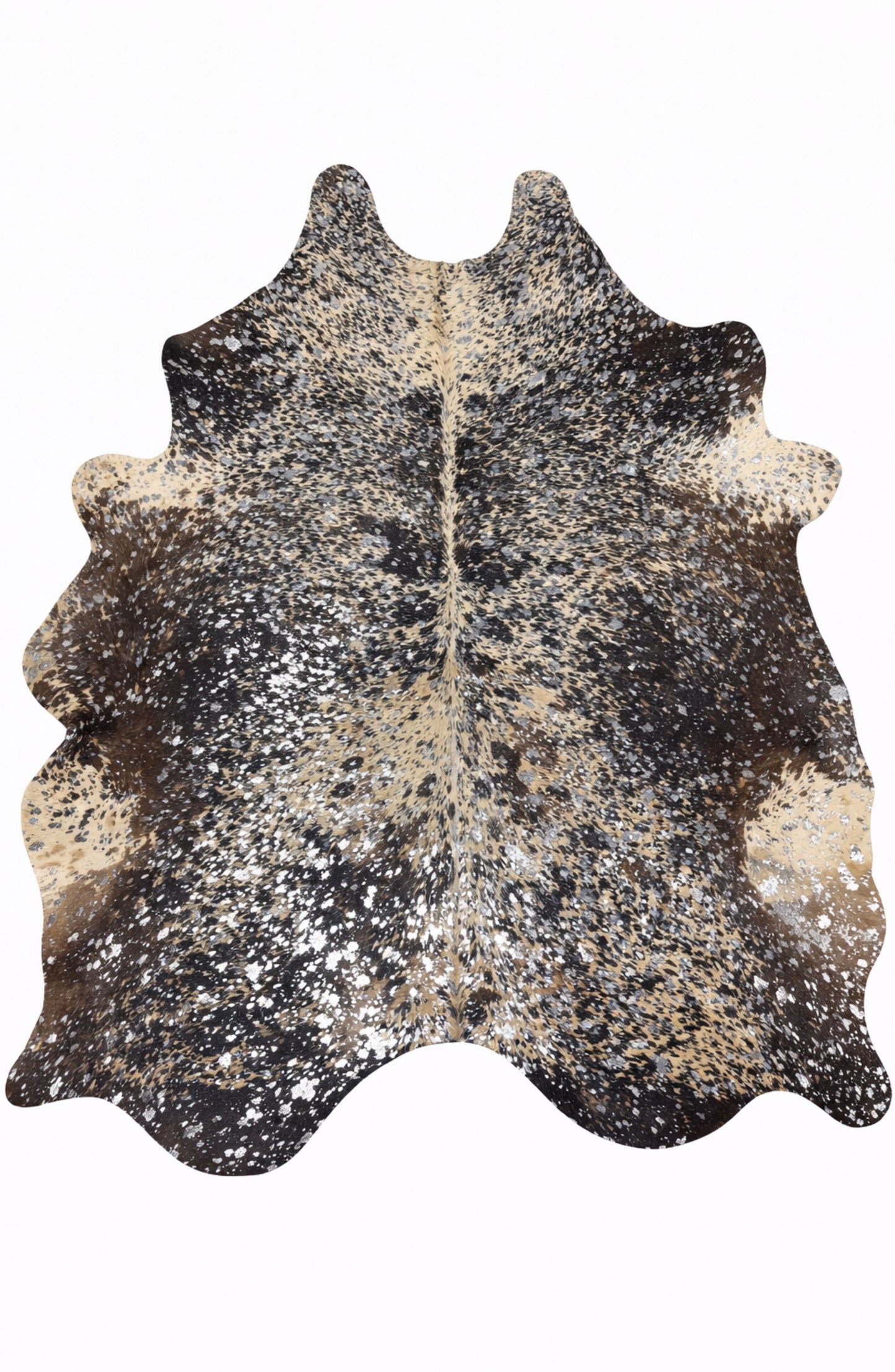 Rhacam Eco Hides Luma Metallic Silver Cowhide Rug 7'0" × 6'4"