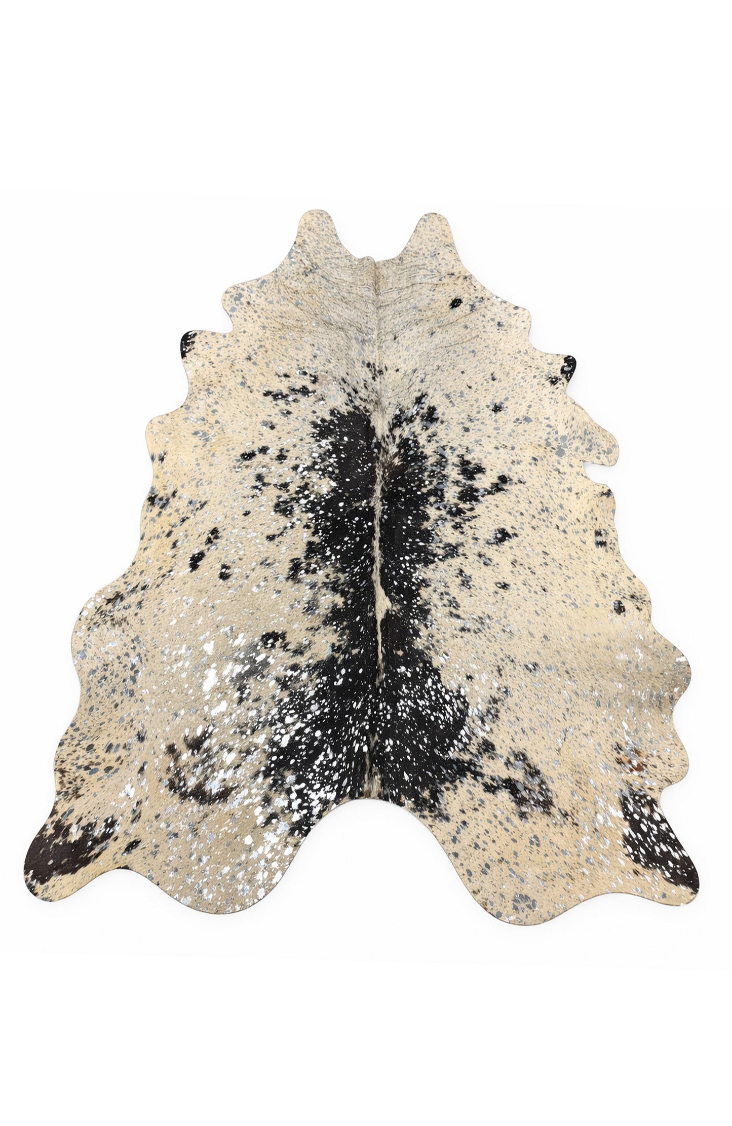 Rhacam Eco Hide Luma Metallic Silver Cowhide Rug 8'4" × 7'1"